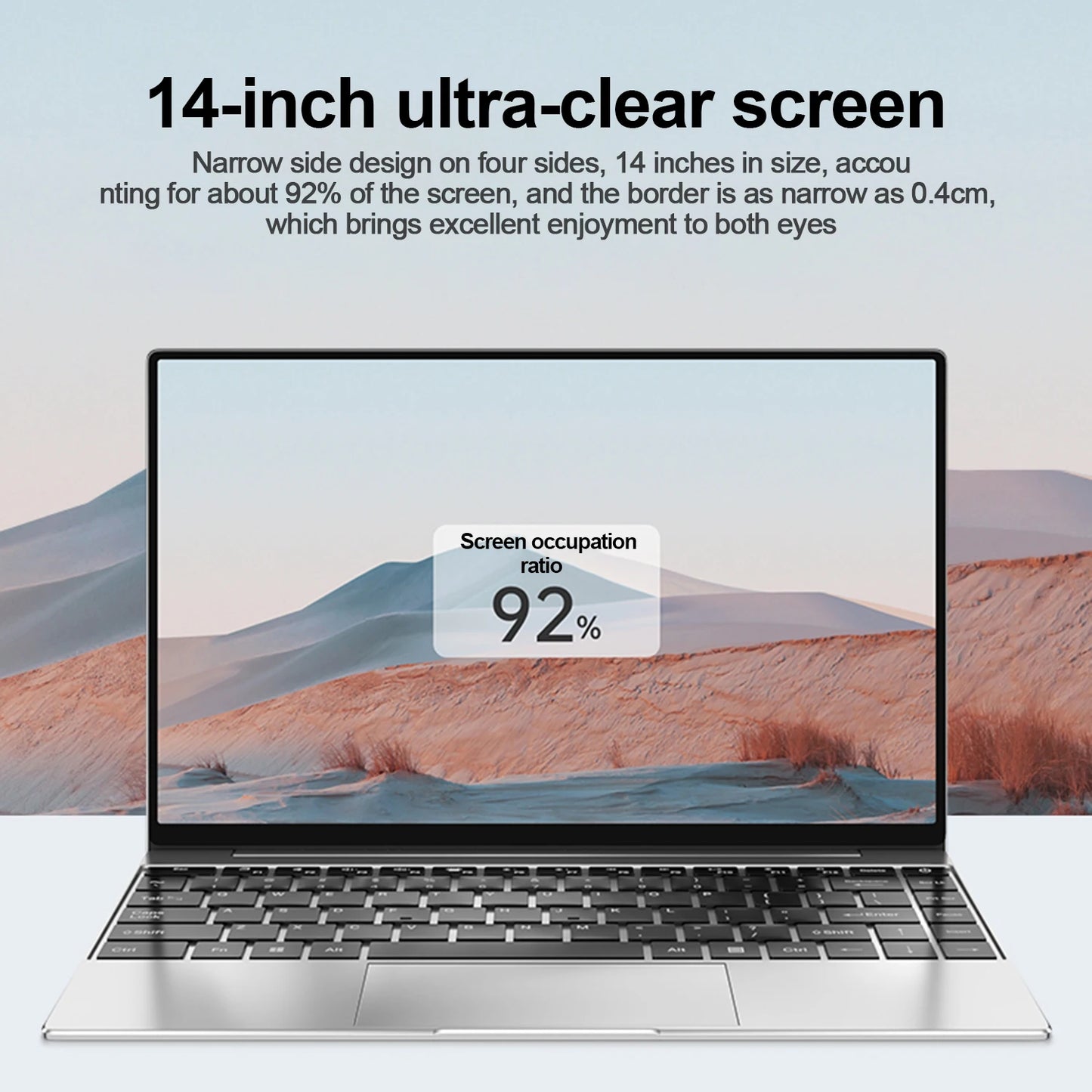 14.1"Ultra Slim Laptop 6GB RAM 2TB SSD Notebook Gamer Office Computer PC Windows 11 Pro