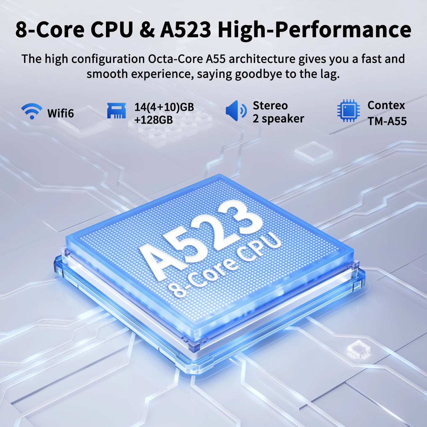 C108 10.1 Inch Tablet Octa-Core Processor 10GB RAM 128GB ROM Android 14 With Case