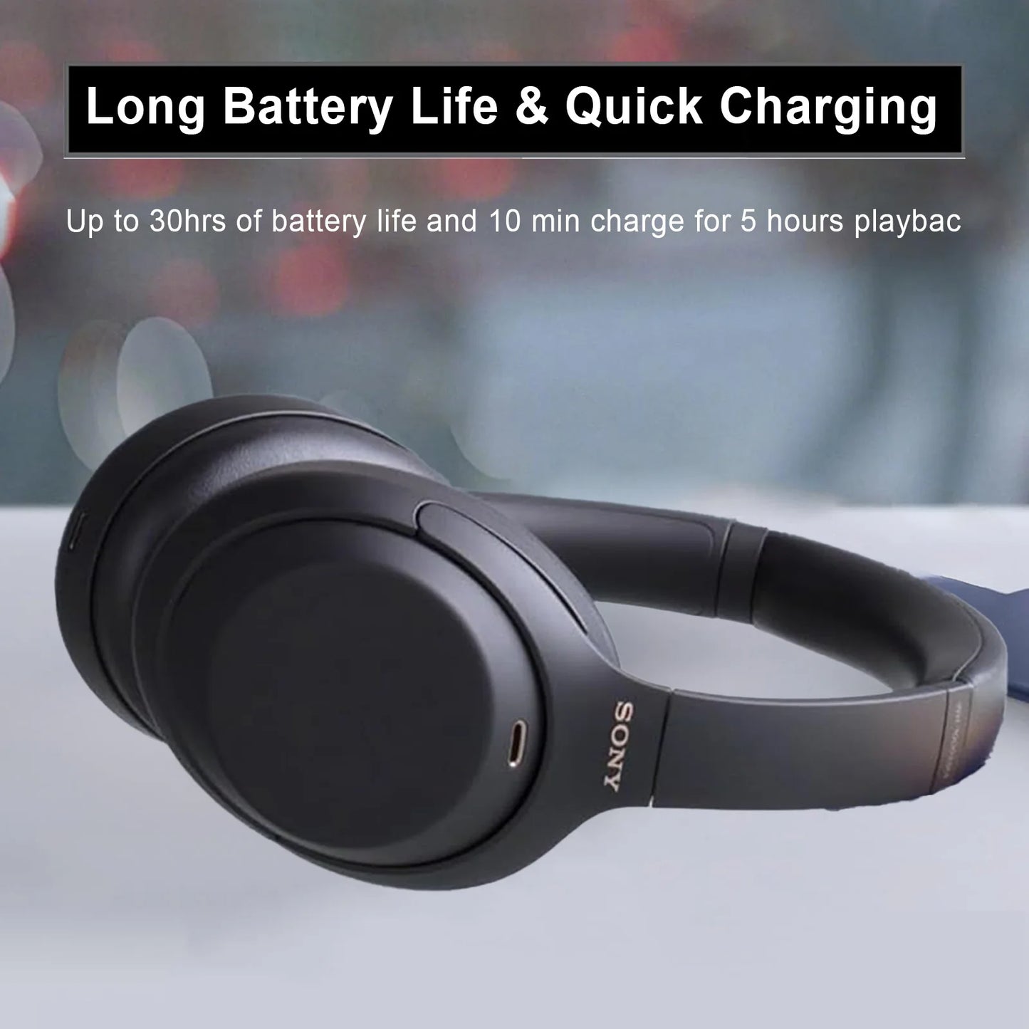 Sony WH-1000XM4/B Wireless Headphone, Black Active Noise Canceling Bluetooth Headphones