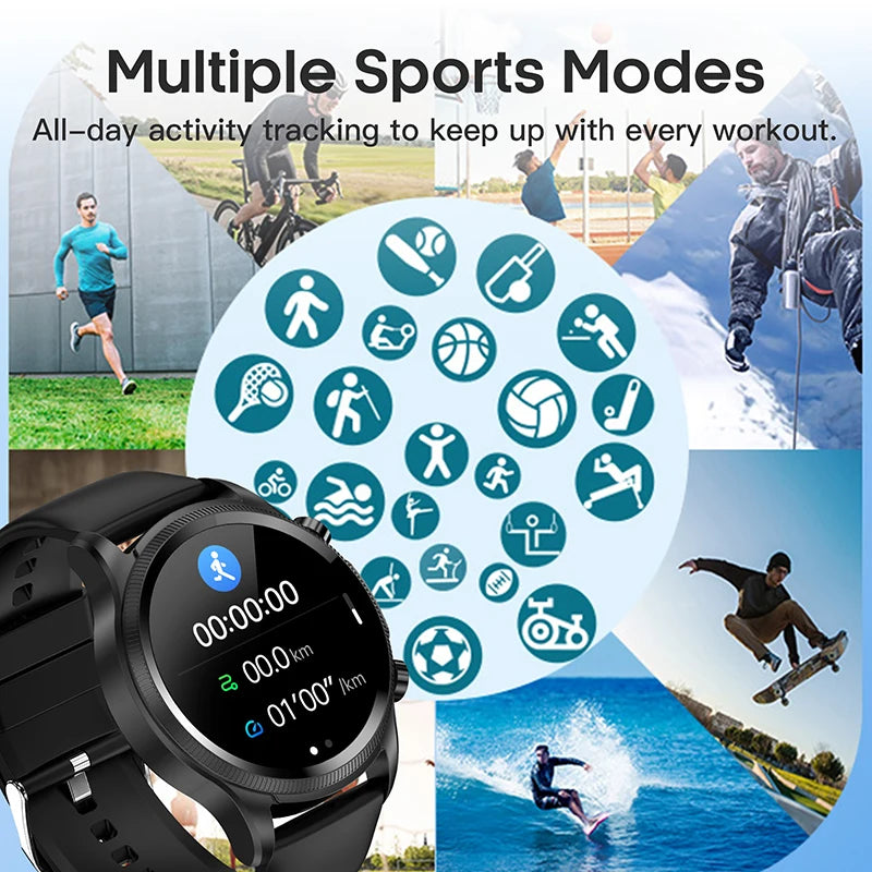 2025 New ECG Smart Watch Heart Rate Blood Pressure Blood Oxygen Sleep Monitoring ' Fitness Sports Watch For iPhone Android