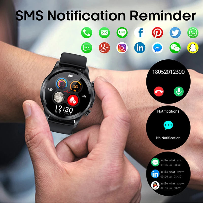 2025 New ECG Smart Watch Heart Rate Blood Pressure Blood Oxygen Sleep Monitoring ' Fitness Sports Watch For iPhone Android