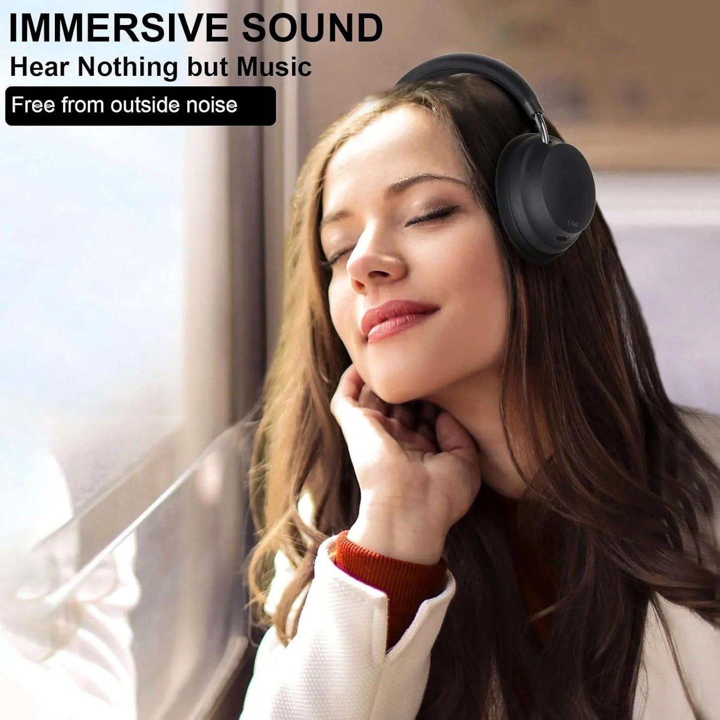 Bluetooth Active Noise Cancelling Headphones, Comfortable Wireless Over Ear