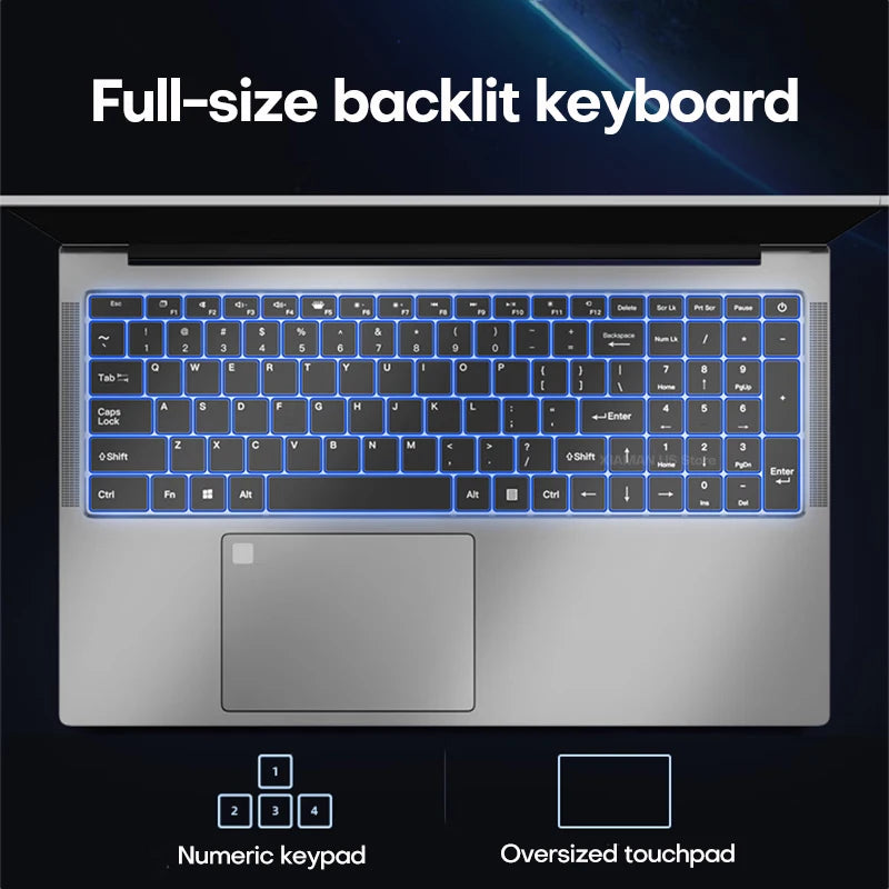 17.3" Gaming Laptop Computer PC Windows 11 Pro Intel Celeron N5095 Laptops