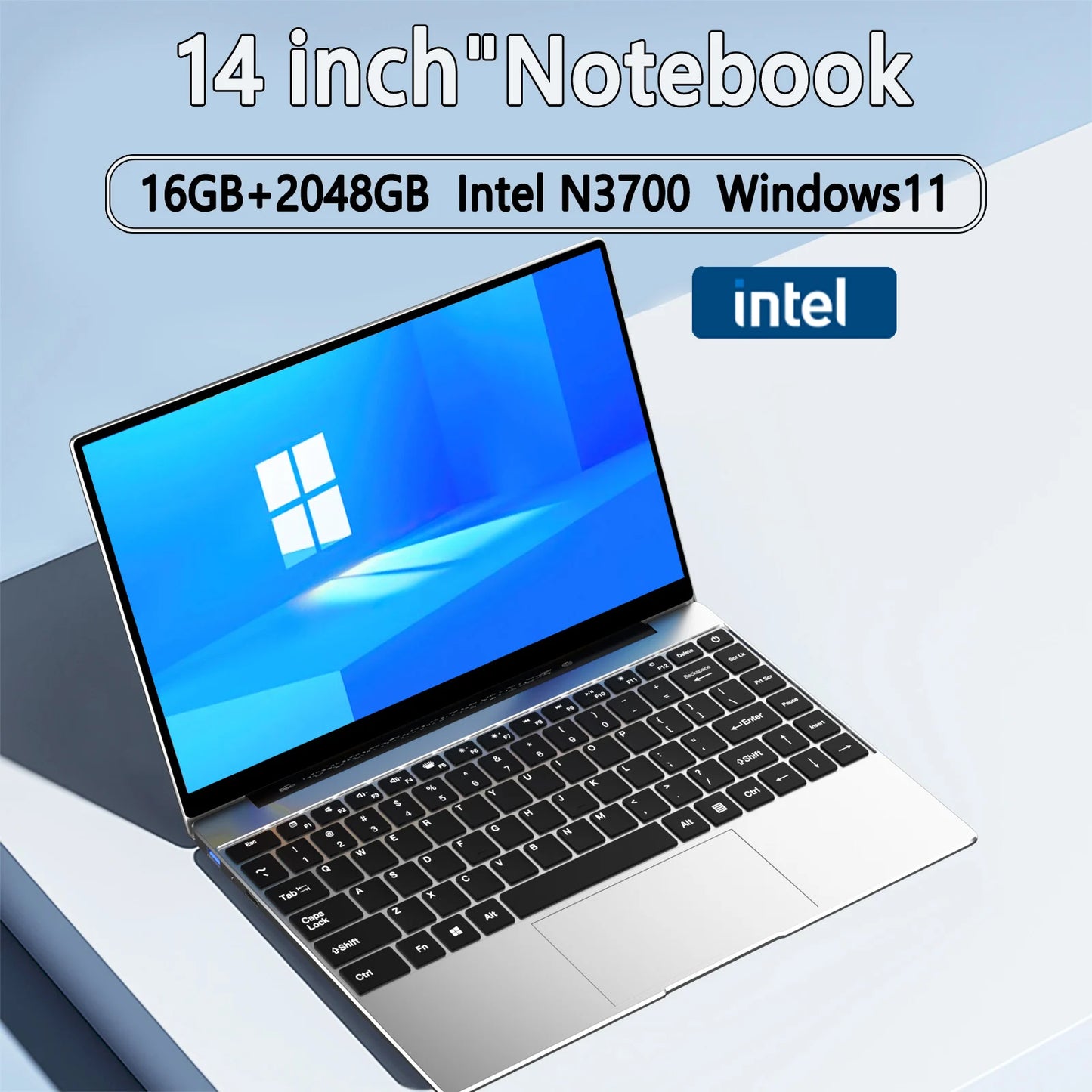 14.1"Ultra Slim Laptop 6GB RAM 2TB SSD Notebook Gamer Office Computer PC Windows 11 Pro