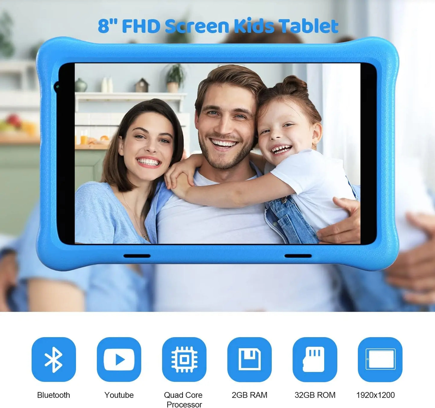 8 Inch Kid Tablet Android11 Learning Tablets Quad Core Processor