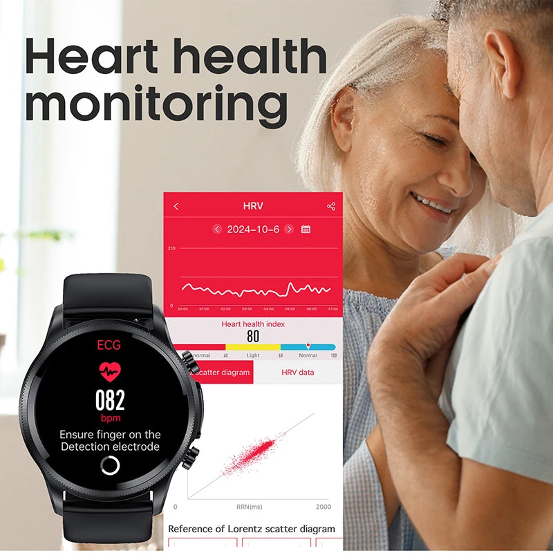 2025 New ECG Smart Watch Heart Rate Blood Pressure Blood Oxygen Sleep Monitoring ' Fitness Sports Watch For iPhone Android