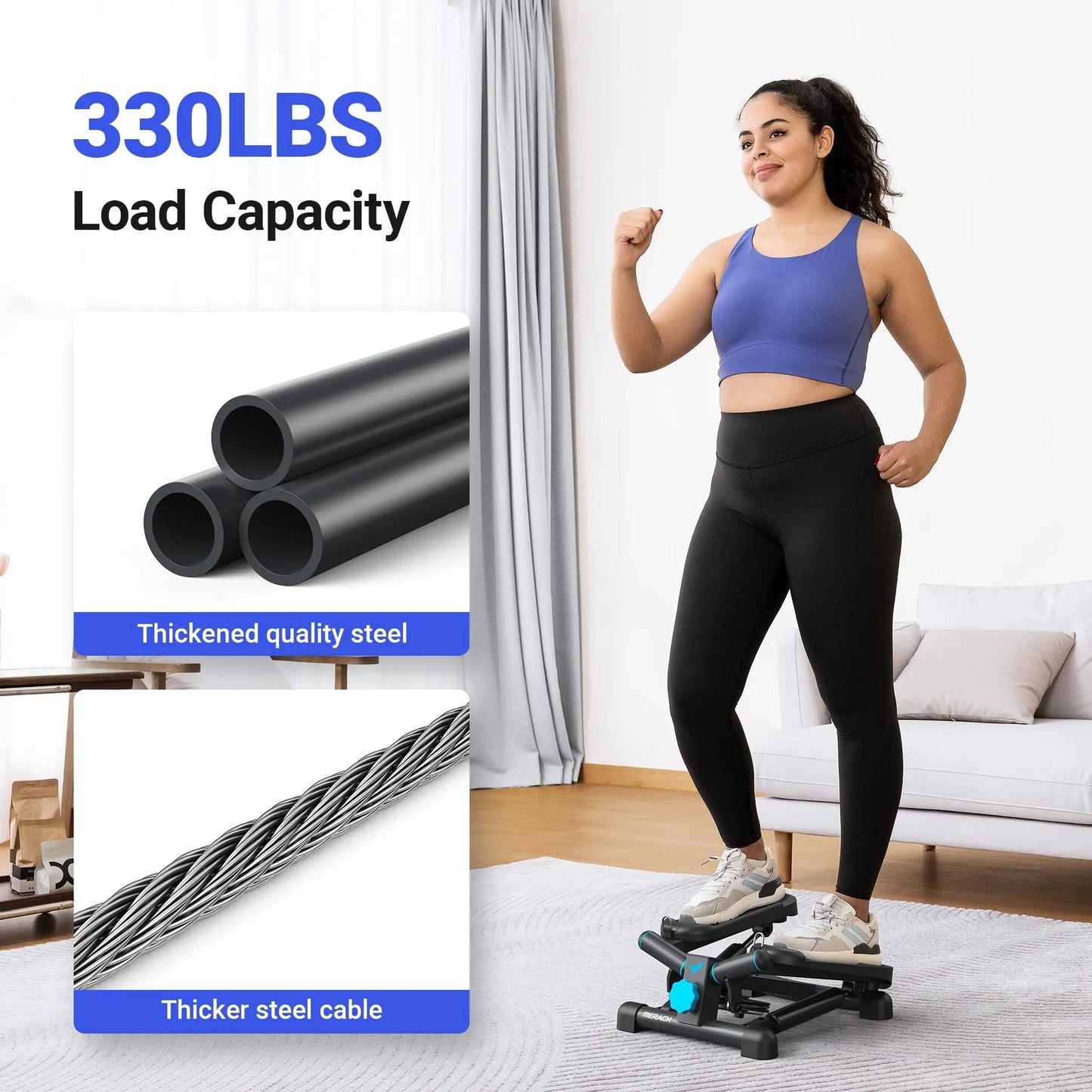 Mini Stepper for Exercise Twist Stair Stepper 330LBS Capacity Stepper Exercise Equipment