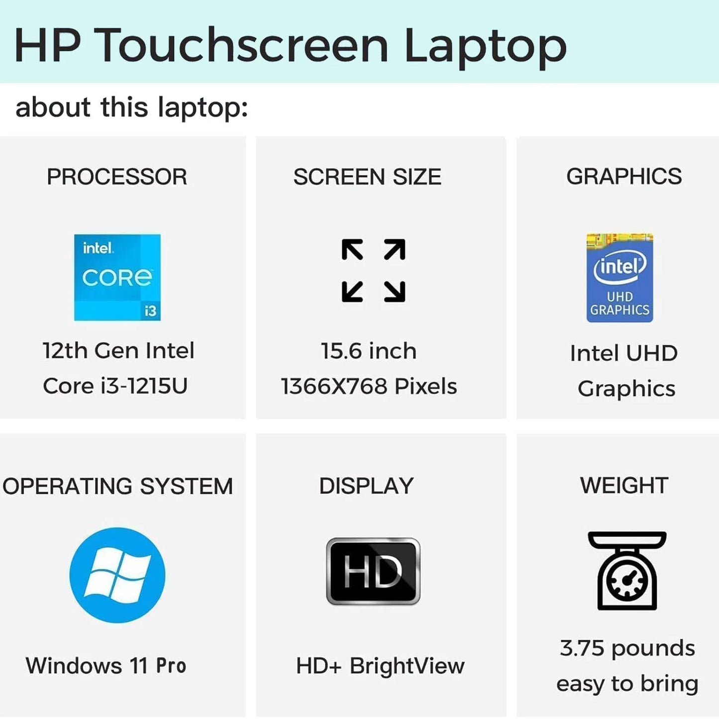 HP 2024 Business Laptop, 15.6" Touchscreen Laptop,