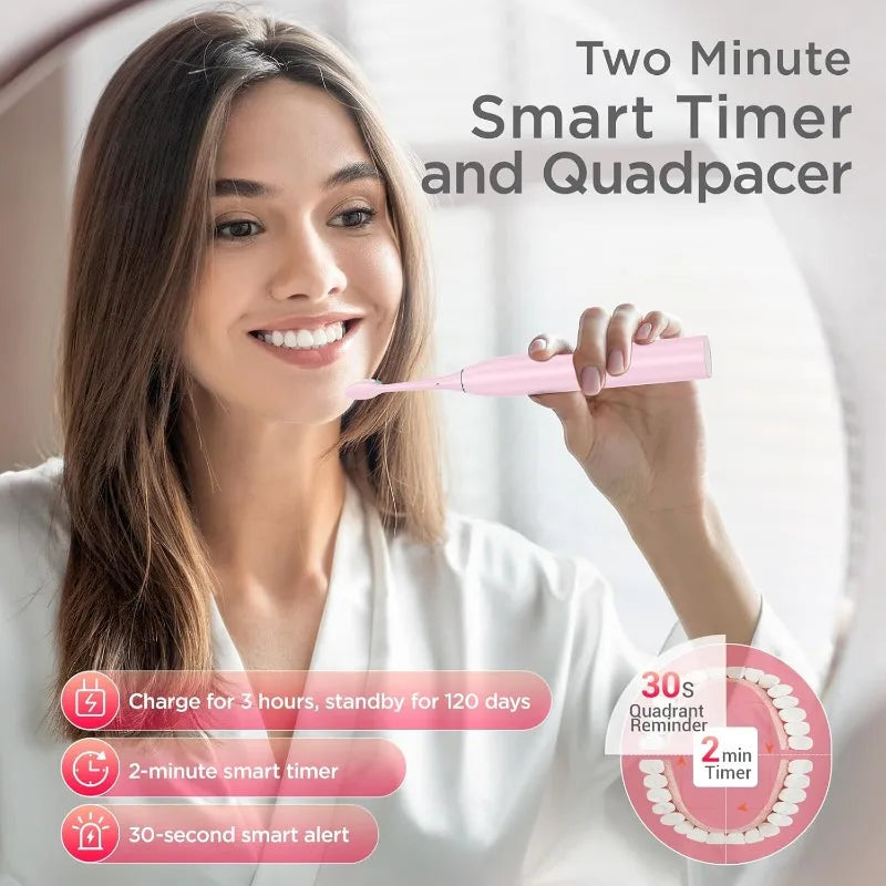 The Ultimate Electric Toothbrush Gift Set: Includes Charging Base, 9 Brush Heads, and Travel Case