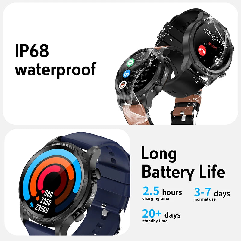 2025 New ECG Smart Watch Heart Rate Blood Pressure Blood Oxygen Sleep Monitoring ' Fitness Sports Watch For iPhone Android
