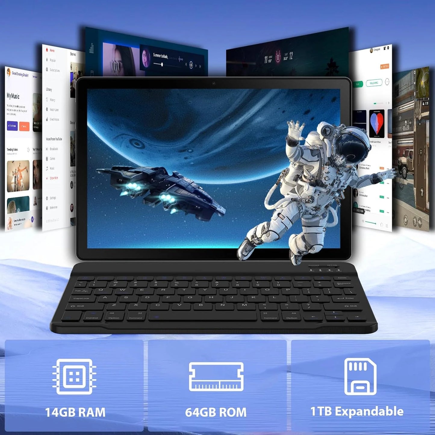 BESTSKI 11 inch Tablet Android 14GB RAM+64GB ROM