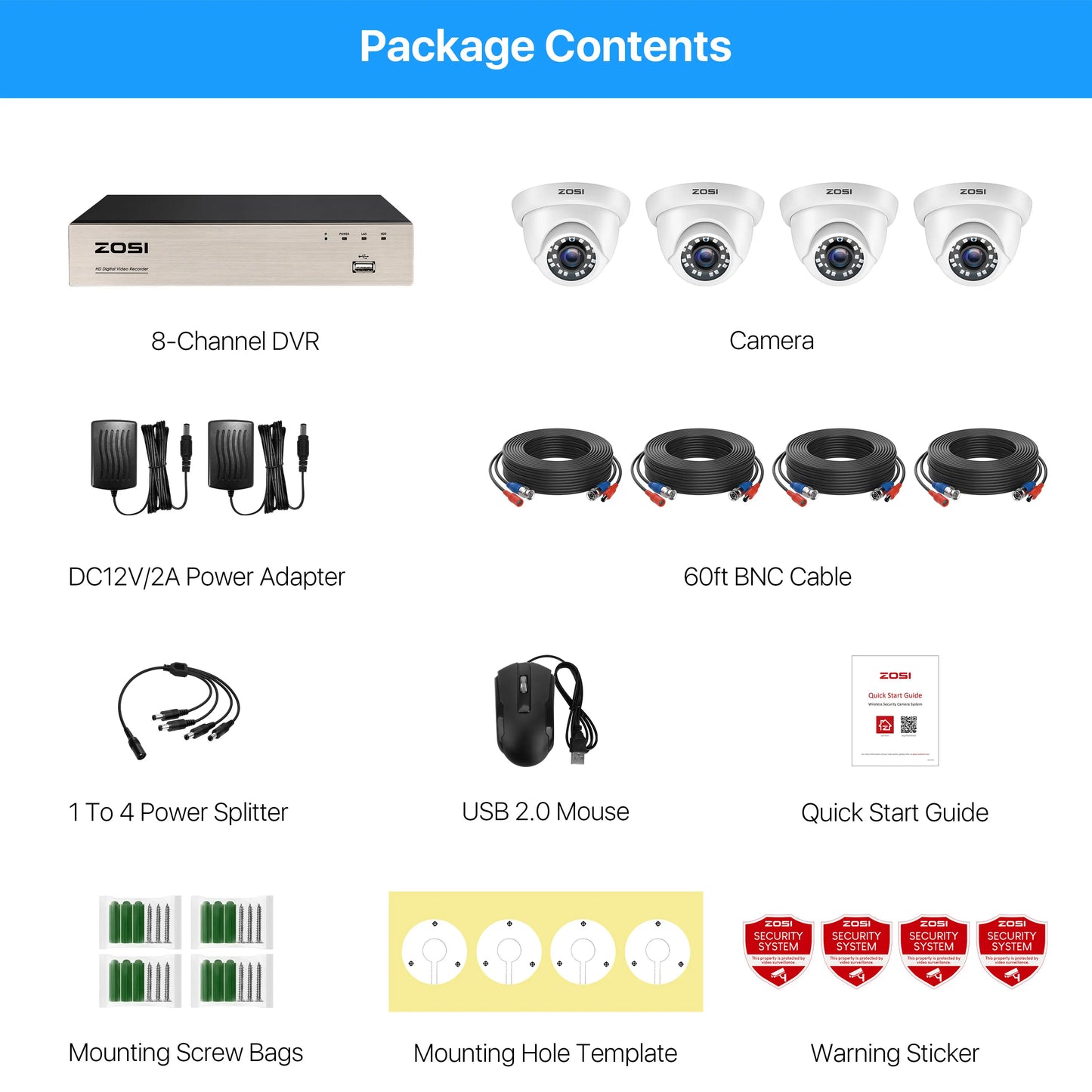 8CH 1080P HD Wired Security Cameras System 5MP Lite 8Channel HD-TVI DVR