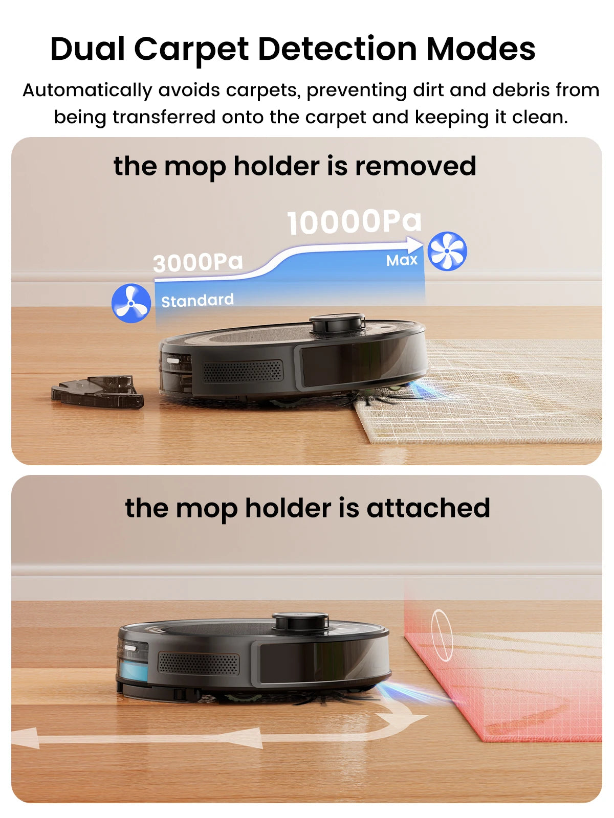 Lefant Robot Vacuum Cleaner with Automatic Emptying M2S Pro, 240 Minutes, Laser