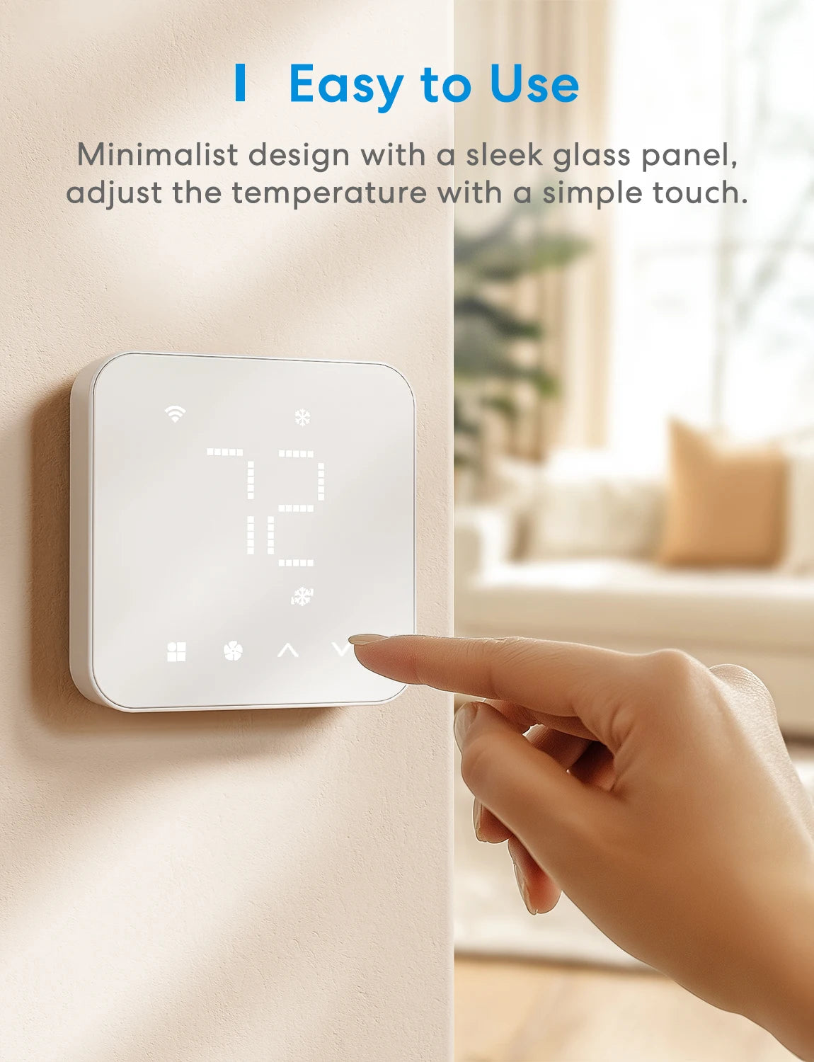 Smart US Wi-Fi Thermostat Compatible with 95% heating and cooling systems Work with Alexa