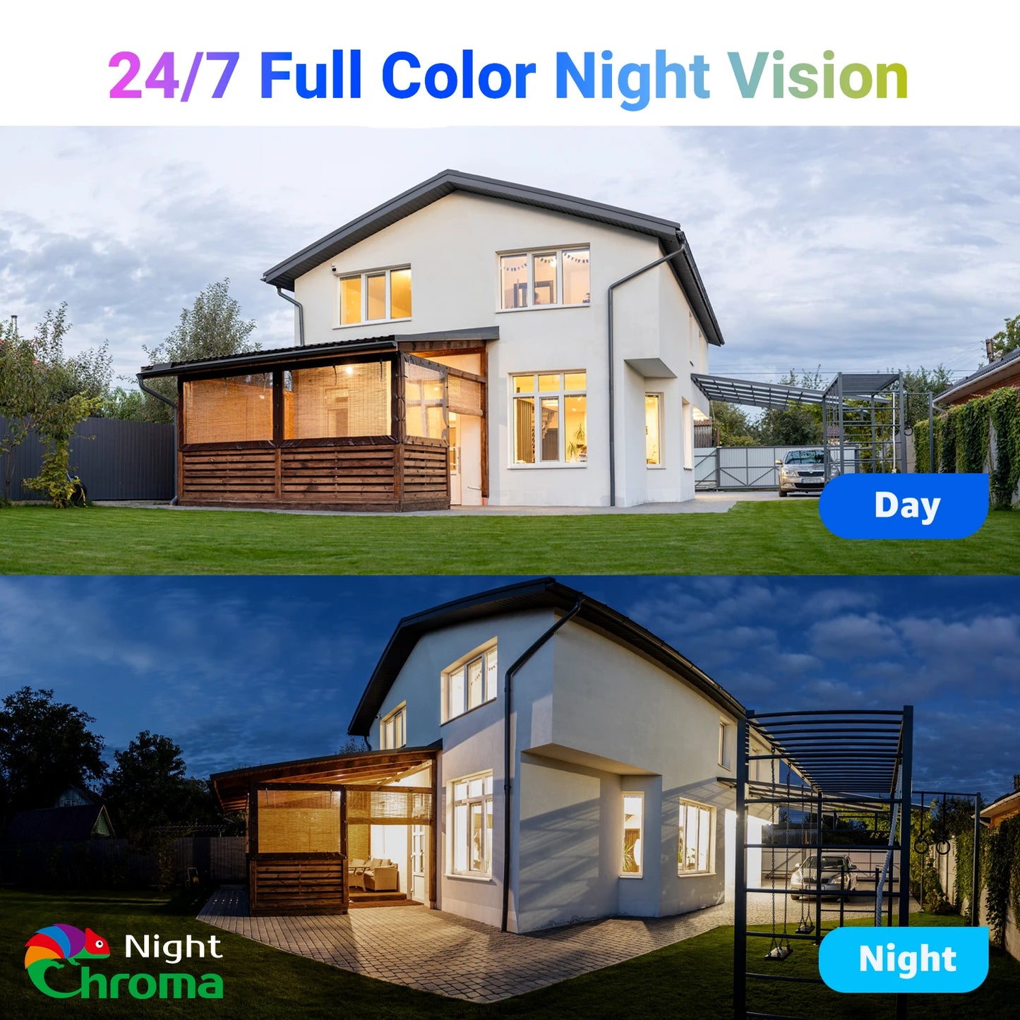 3K PT Speed Dome Security Camera With 4pcs Night Chroma Color Night Vision 2-Way Audio PT Cameras