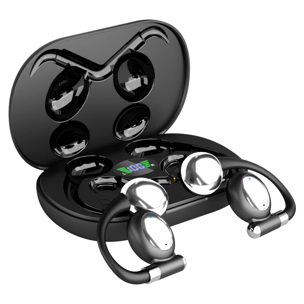 Open Ear Headphones Bluetooth 5.3 Wireless Earbuds with Earhooks for Office /Leisure