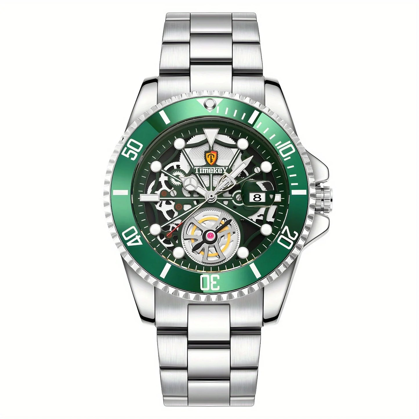 1pc men's quartz watch, mechanical watch shape, big brand design,