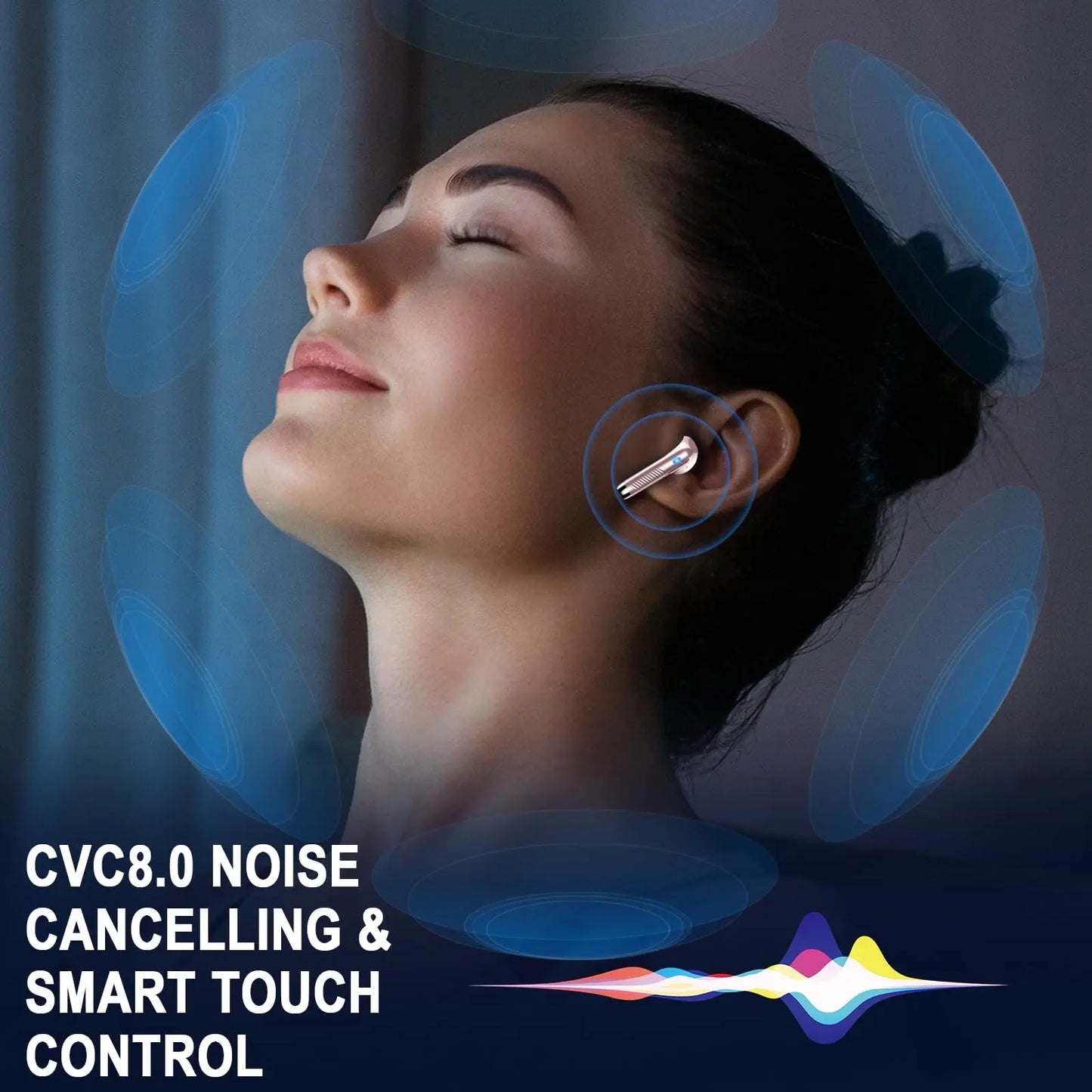 Wireless Earbuds, Bluetooth 5.3 Ear Buds LED Power Display Headphones,