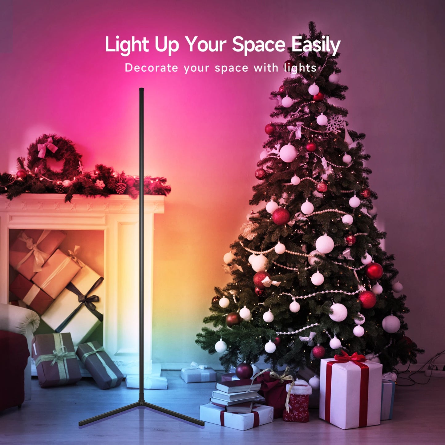 KANTUTOE Smart Bluetooth LED Corner Floor Lamp Dimmable