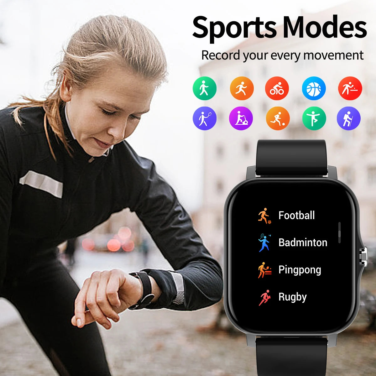 Outdoor sports smartwatch, wireless calling, information reminder, men's and women's