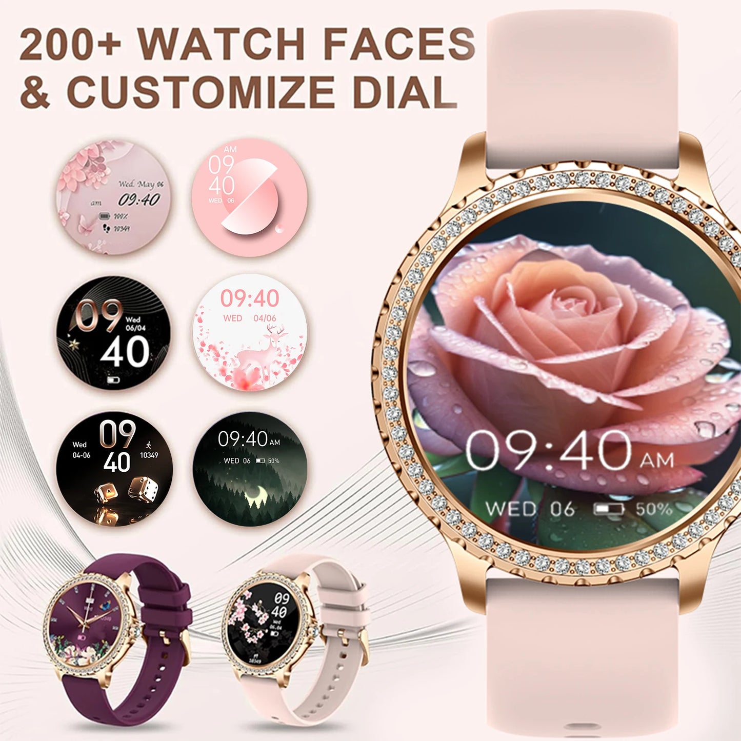Smart Watch For women - 1.32" Touchscreen Fitness Tracker with Wireless Calls,