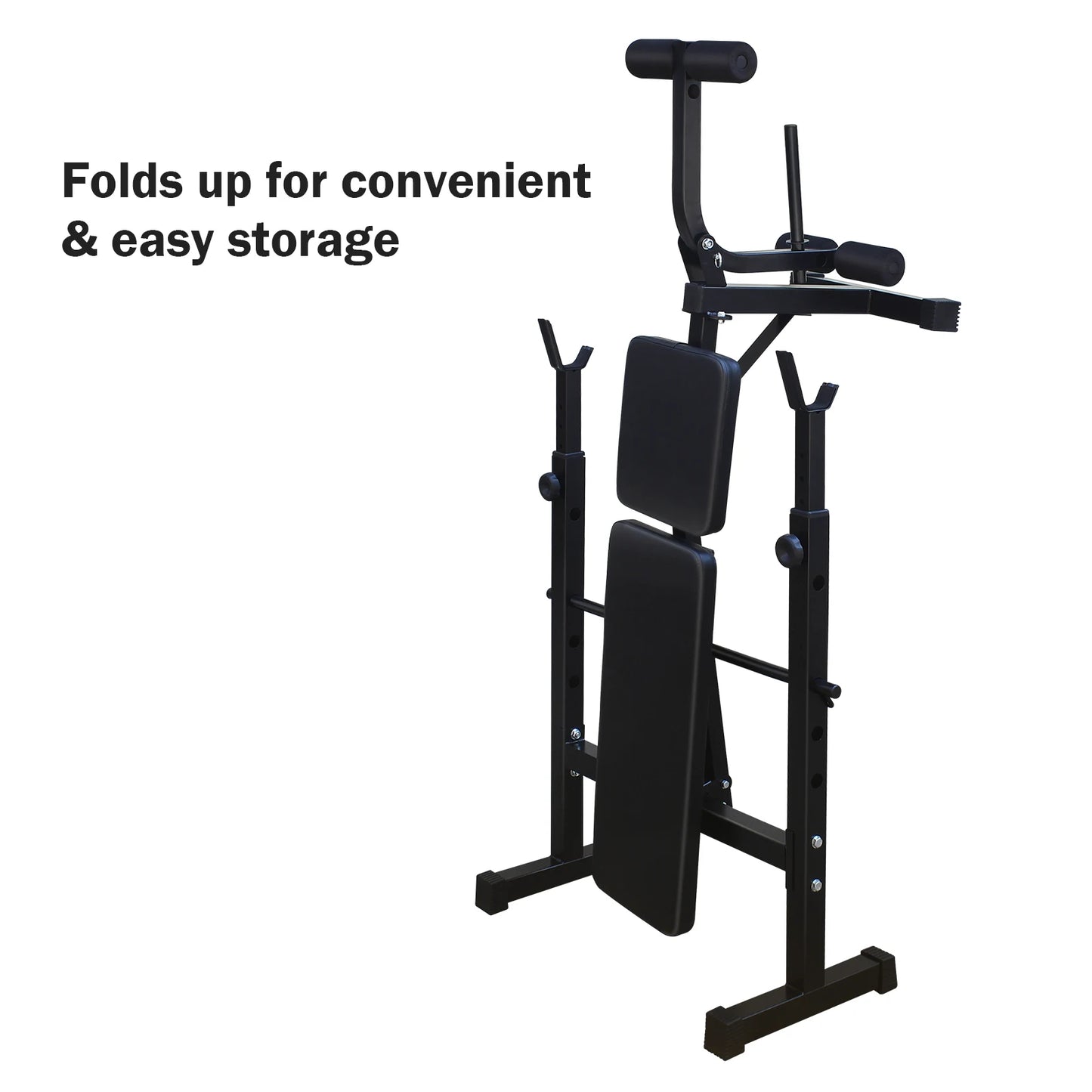 Weight Bench Press Set with Squat Rack and Bench Strength Training For Home Gym