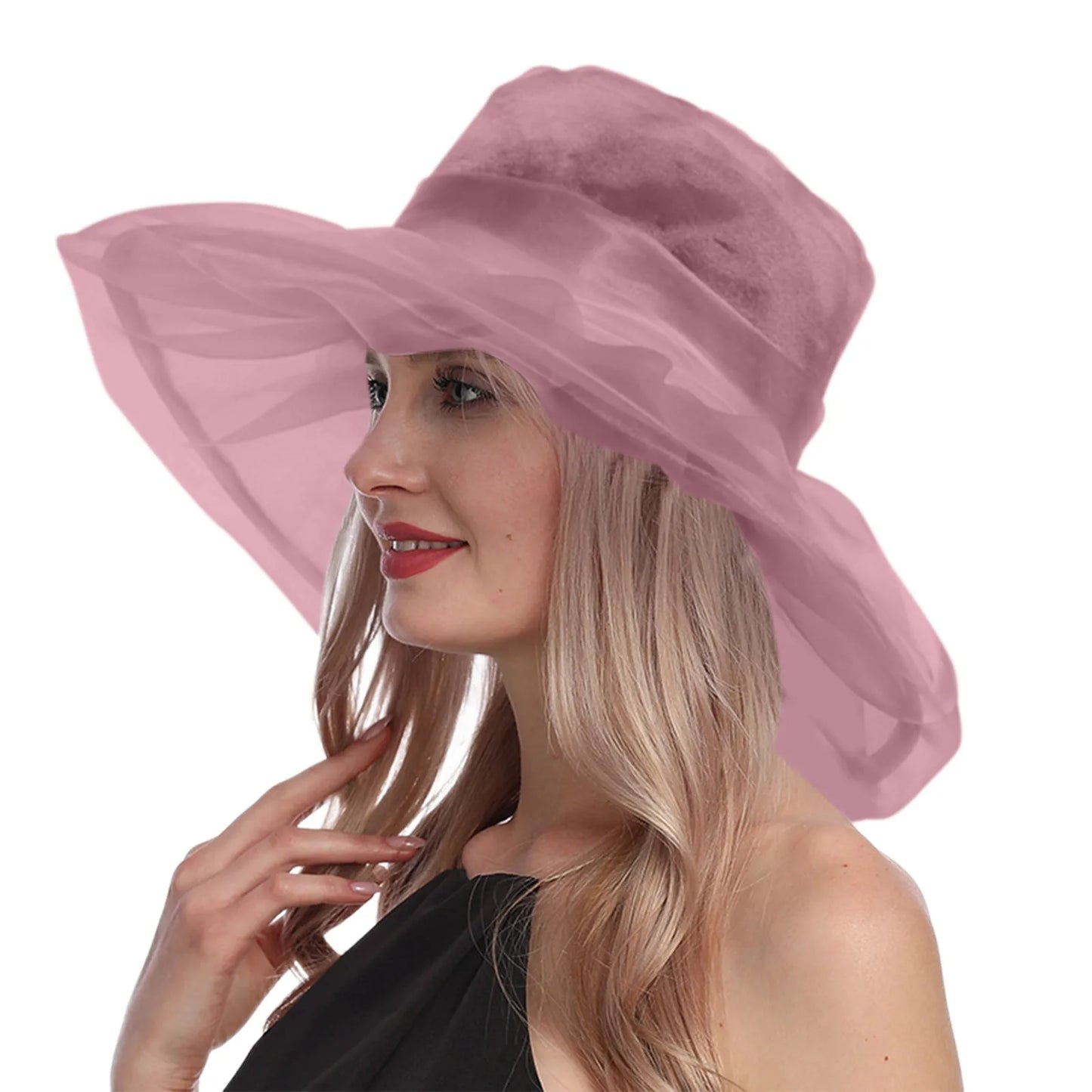 Elegant Women's Hat Stylish Foldable Beach Hat with Wide UV