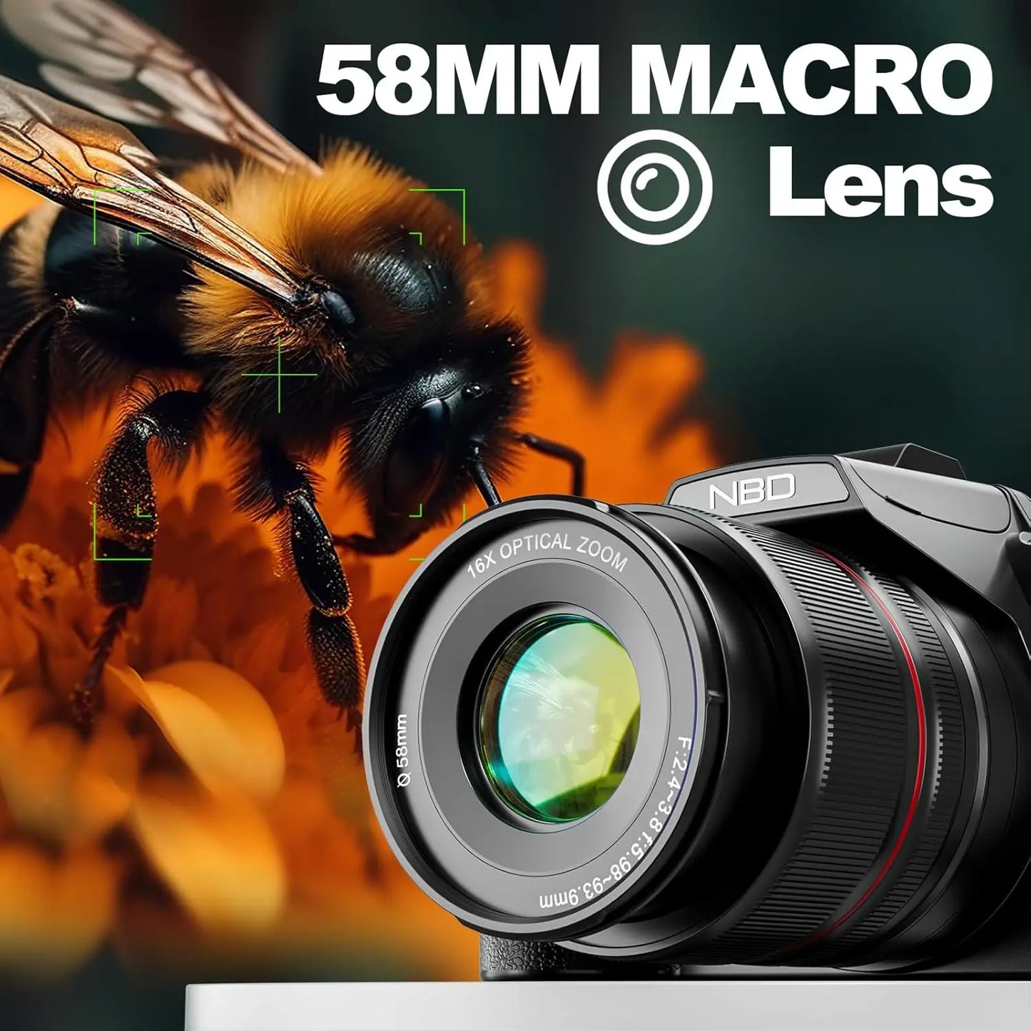 5K Digital Cameras For Photography, 16X Optical Zoom Camera With WiFi