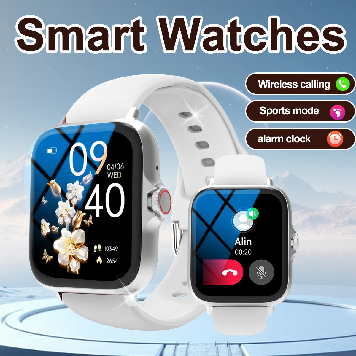 Smart watch with multiple sports modes, can make and receive calls,