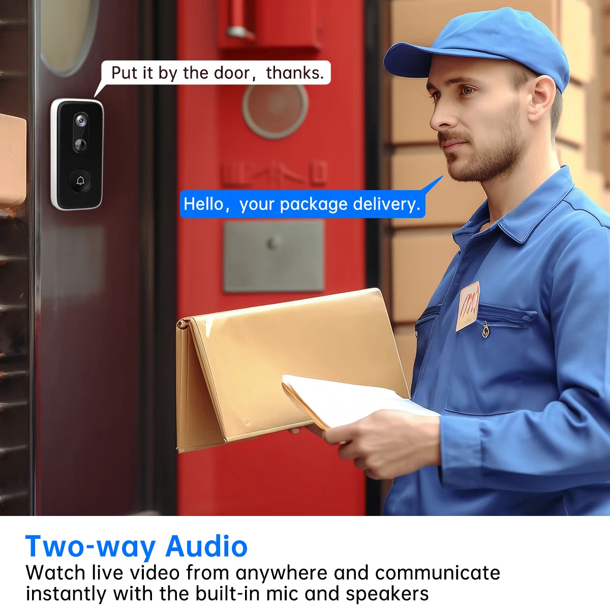 2K Intelligent WiFi Doorbell With Camera Smart Home WiFi Video