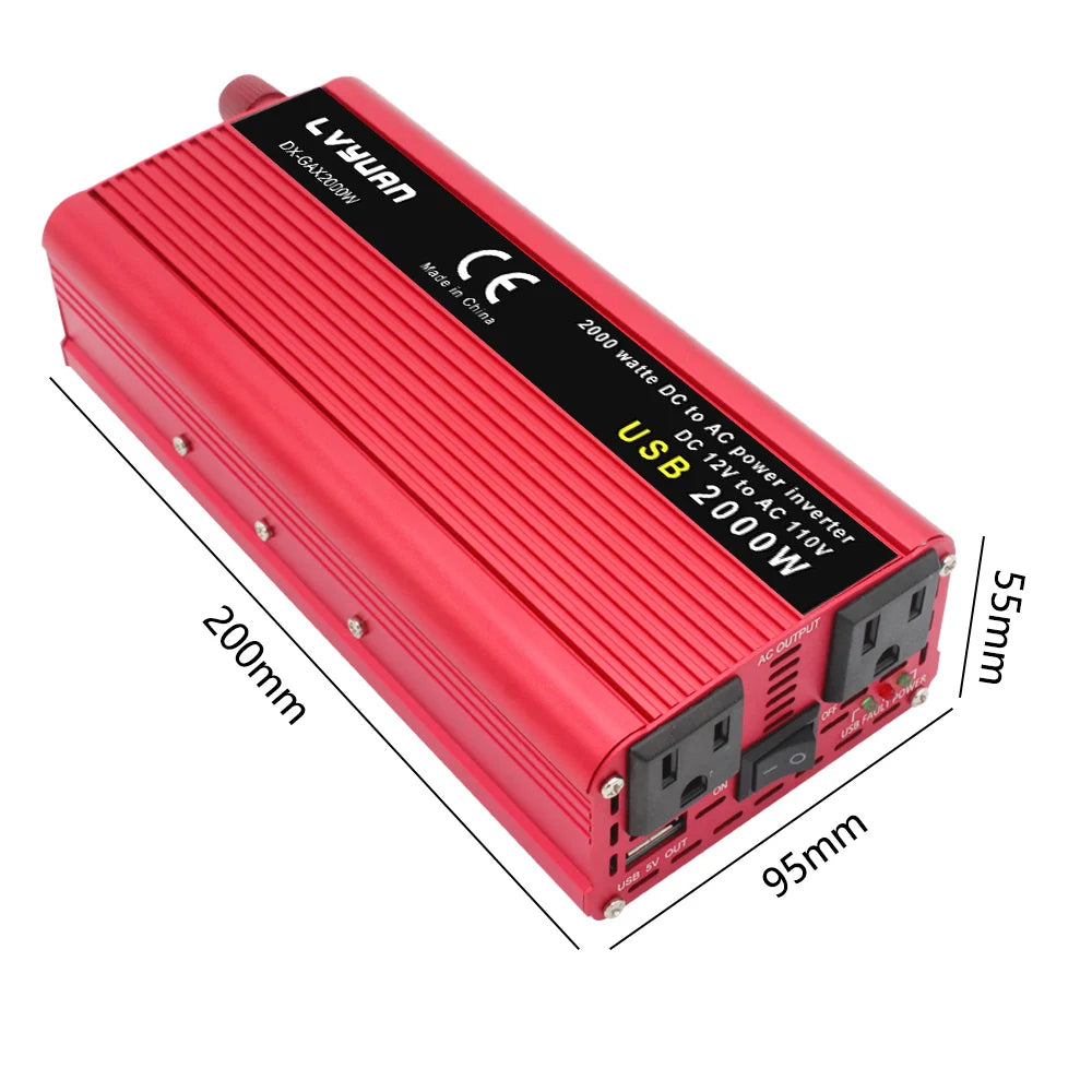 1500W/2000W/2600W Car Inverter DC12V AC110V Power Inversor