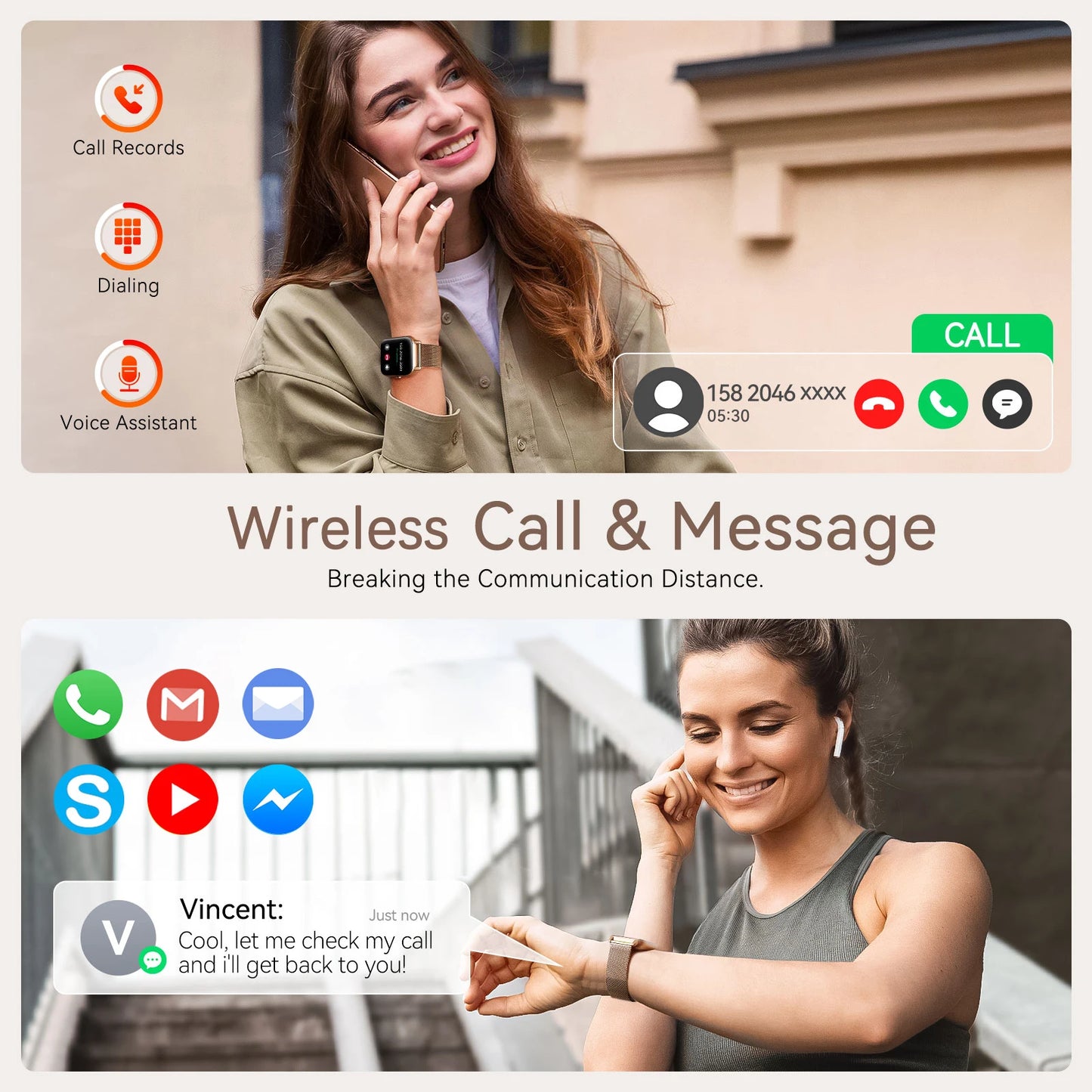New Smart Watch For Women TFT Health Monitoring IP68 Waterproof Bluetooth Call