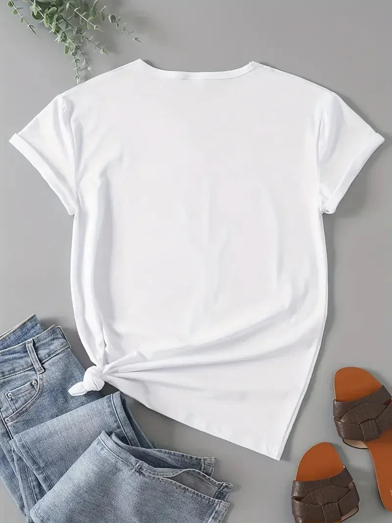 Plus Size Juneteenth T-Shirt for Women, Short Sleeve Crew Neck Casual Top