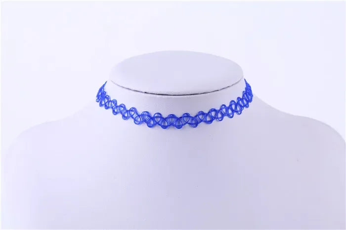 2PC/Lot Summer Style Girls Elastic Vintage Stretch Tattoo Choker Necklace Women