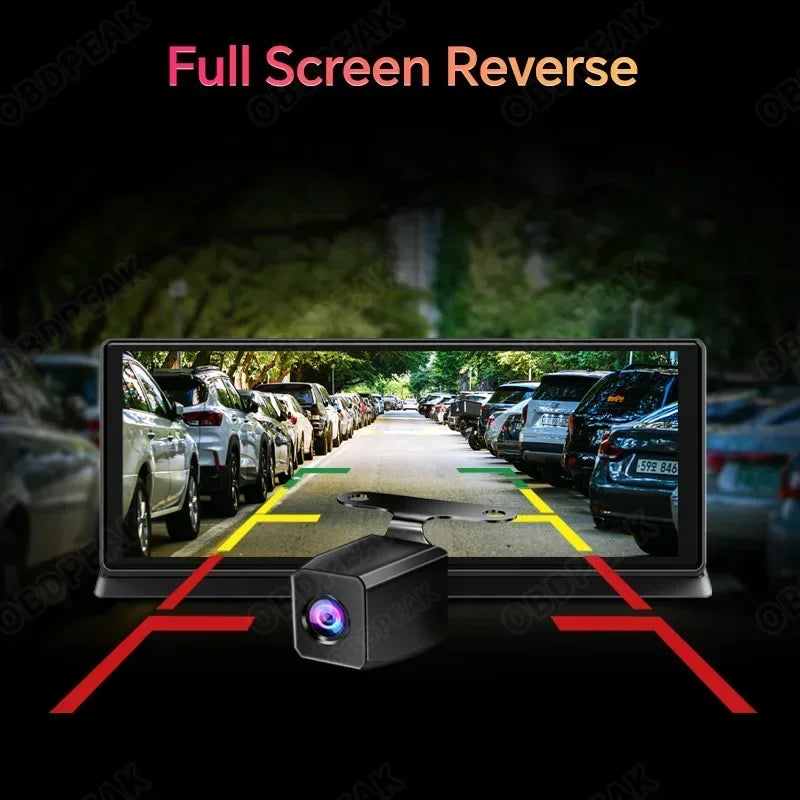 Dash Cam 4K Car DVR Wireless Carplay & Android Auto GPS Navigation
