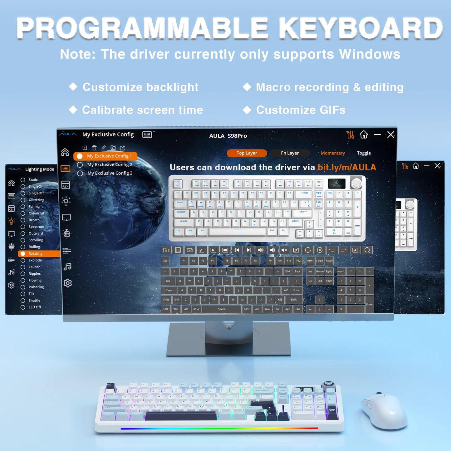 Wireless Mechanical Keyboard Gasket Hot-swap Gaming Keyboard