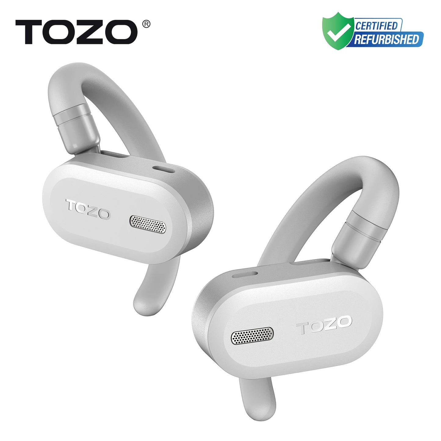 Refurbished TOZO Open Ear Hooks Headphones OWS Wireless Bluetooth 5.3 Earphones