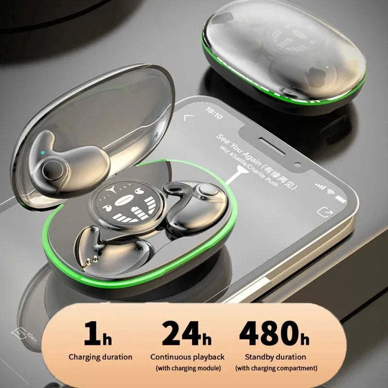 Earbuds for Side Sleepers Invisible Bluetooth Ear Buds 6H Playback