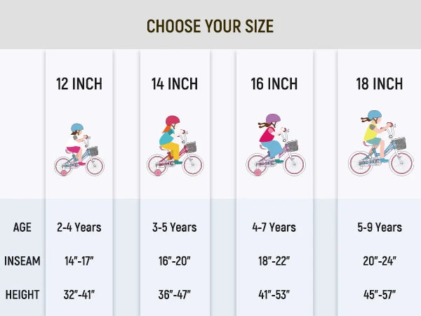 US Colorful Girls Bike with Basket & Training Wheels 12 14 16 18 Inch Kids Bike