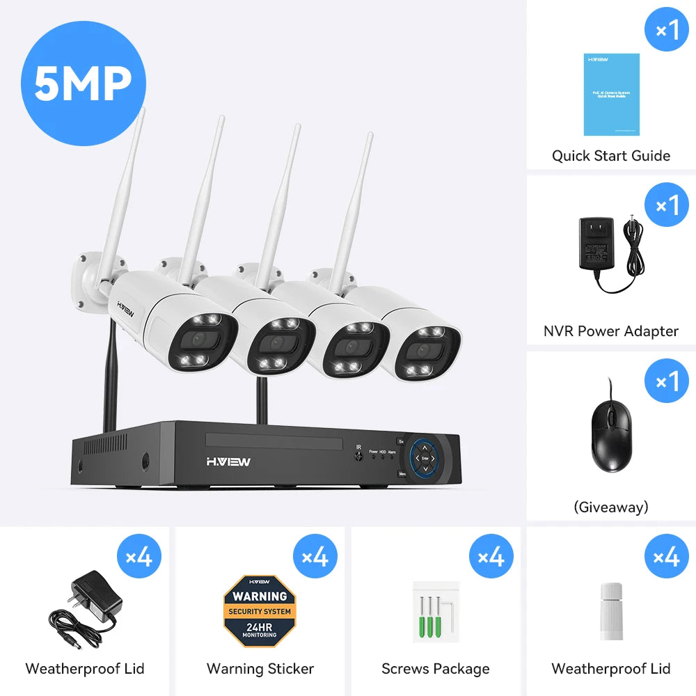 8CH 5mp Wireless Wifi Camera Security System CCTV Camera Video Surveillance Kit NVR Indoor Outdoor