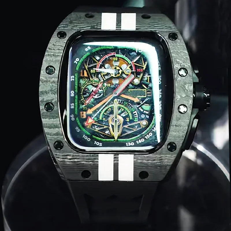 Luxury Carbon Fiber for Apple Watch 9 45mm Mod Kit