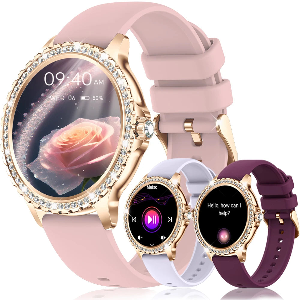 Smart Watch For women - 1.32" Touchscreen Fitness Tracker with Wireless Calls,