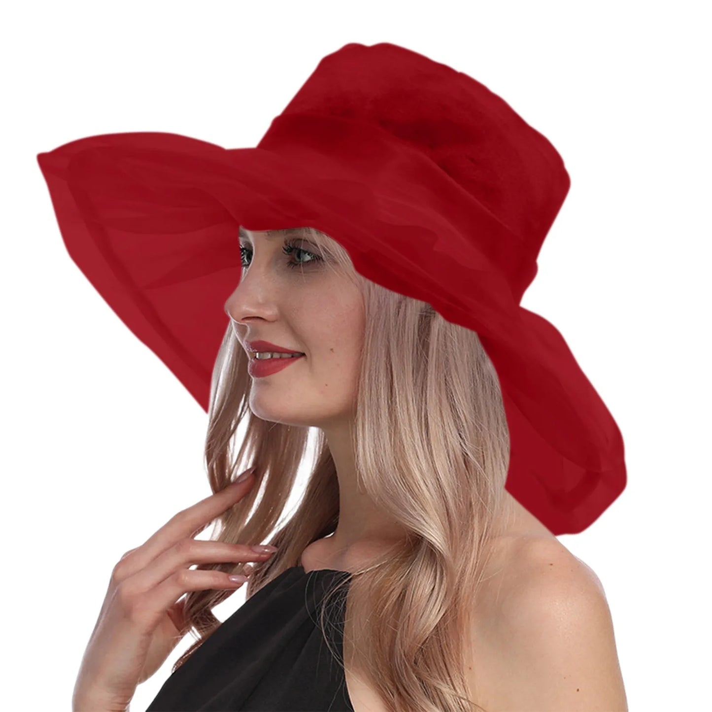 Elegant Women's Hat Stylish Foldable Beach Hat with Wide UV