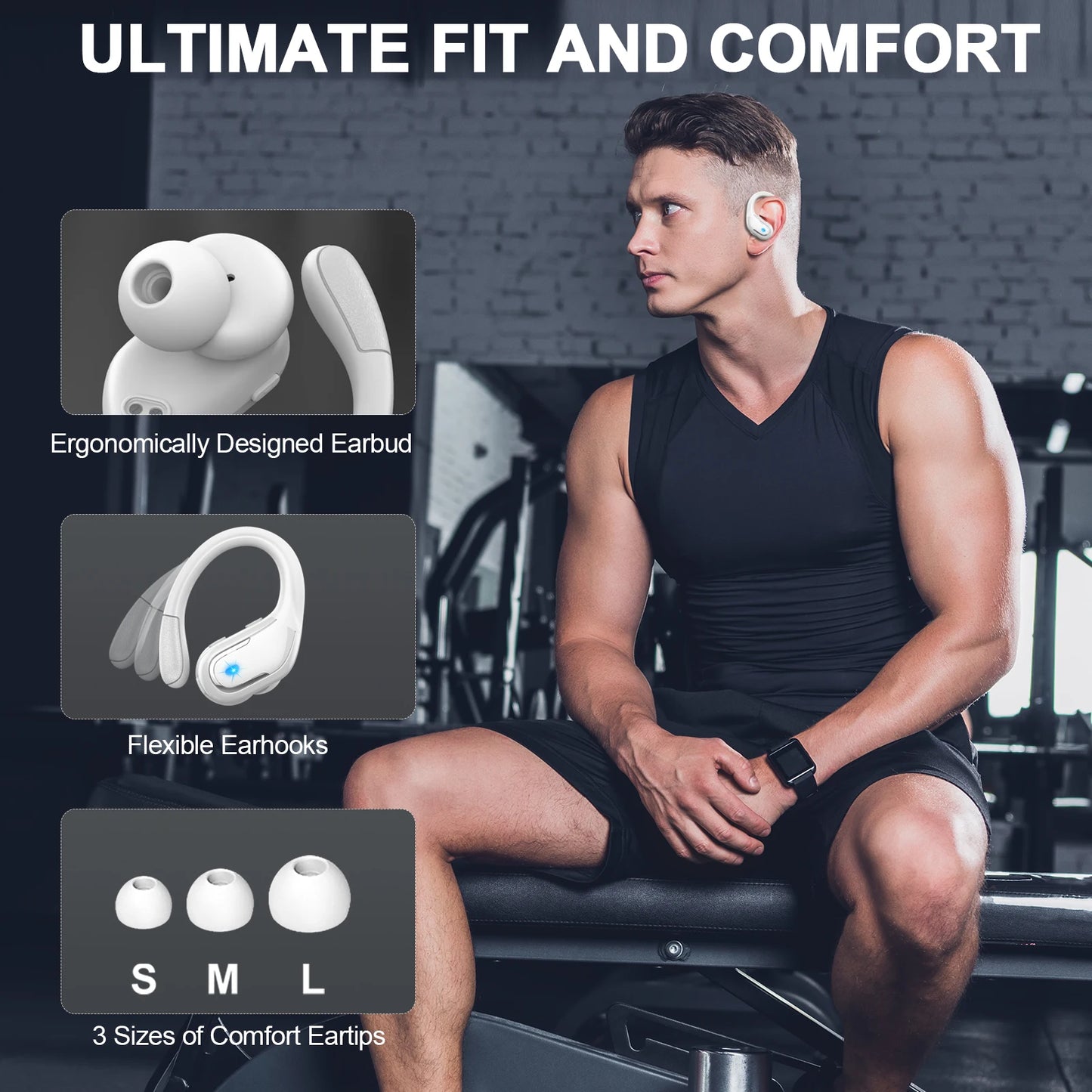 Wireless Earbuds, Bluetooth 5.3 Headphones Sport, Bluetooth Earbuds