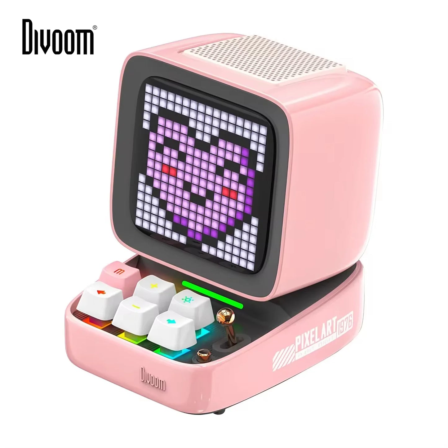 Pro Retro Pixel Art Bluetooth Portable Speaker Alarm Clock DIY LED Display Board,