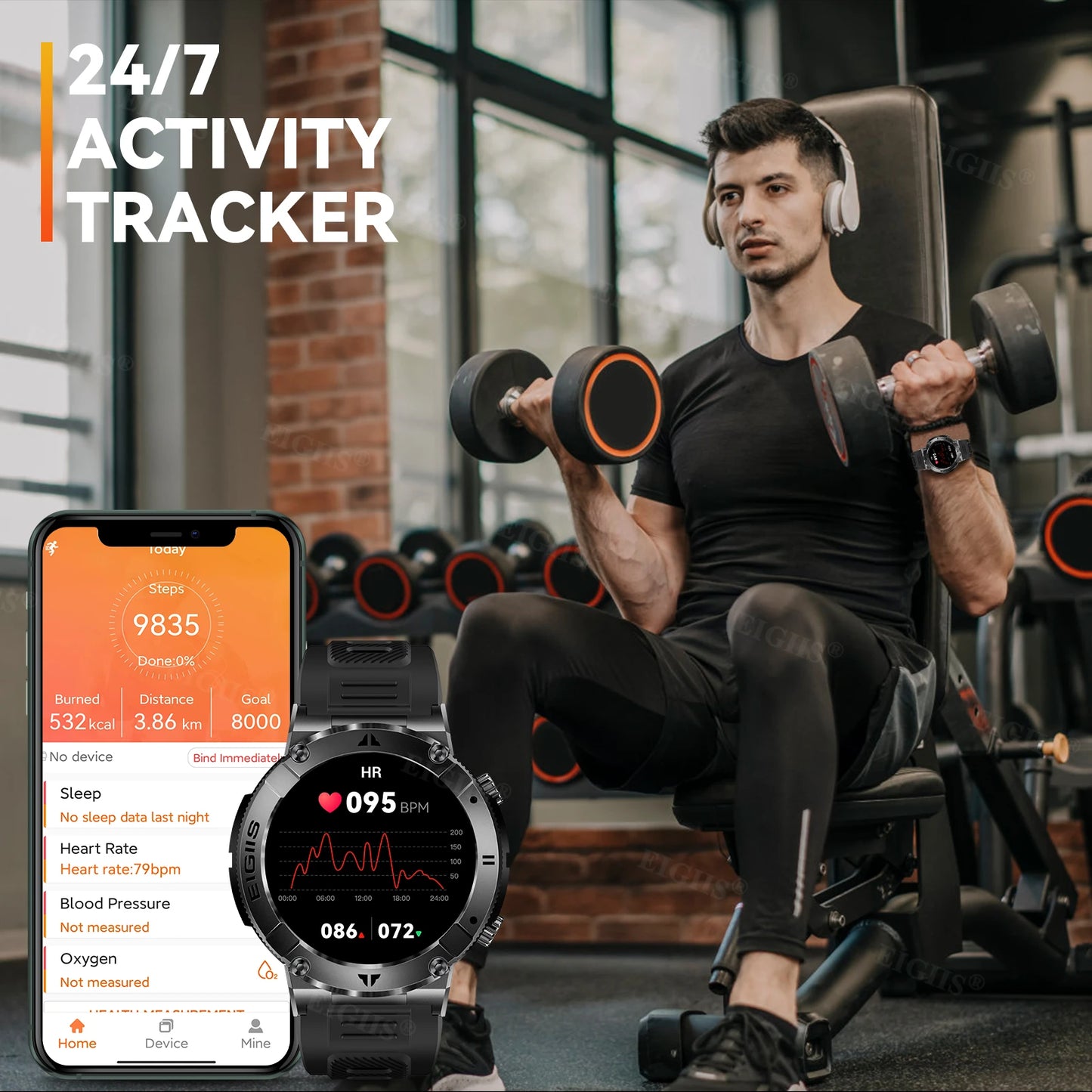 Smart Watch Men TFT Display Bluetooth Call Blood Pressure Sport Fitness Health Monitor