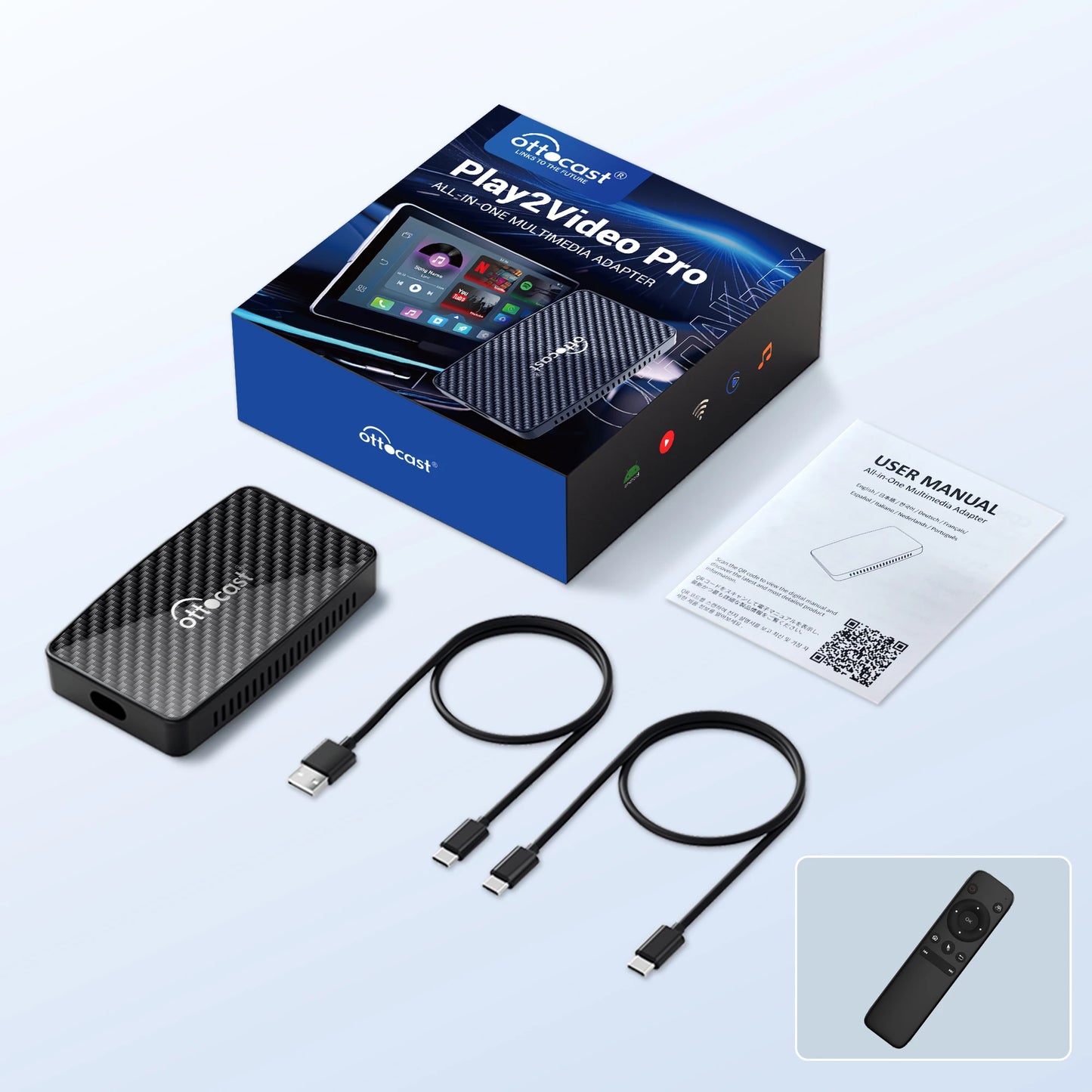 Play2Video Pro Wireless CarPlay Android Auto Adapter USB TV Stick