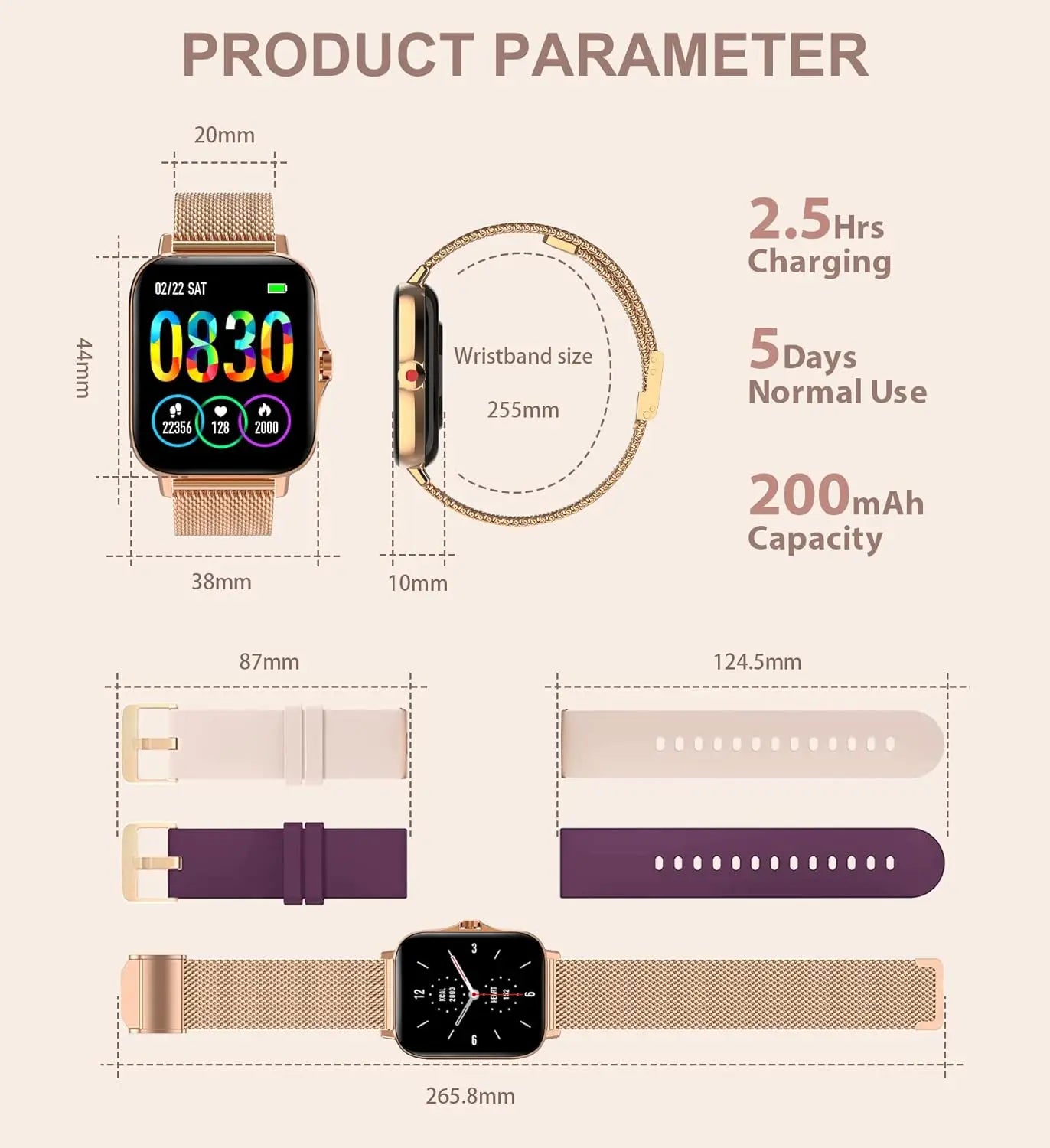 Smart Watch for Women Tracker Smartwatch for Android