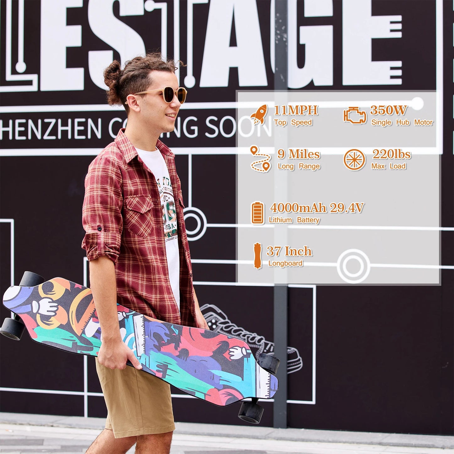Electric Skateboards with Remote, 350W Powerful Motor, 12.4MPH