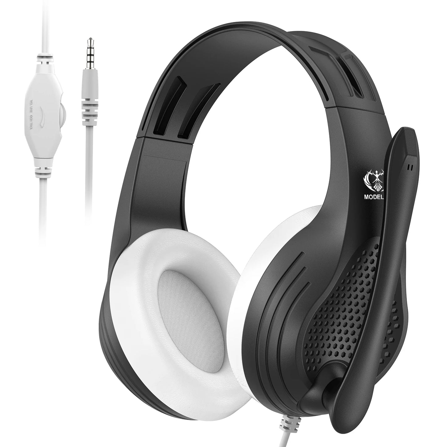 3.5mm Wired Over-Ear Headphones with Mic, Noise Cancelling, Stereo